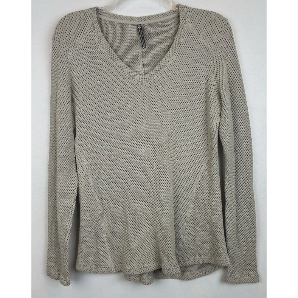 Kuhl Thermal Top Womens XS Lyrik Sweater Knit Beige Waffle Capsule Layer Granola